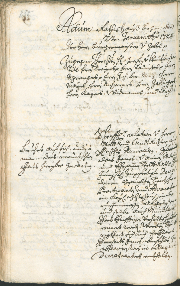 Civic Archives of Bozen-Bolzano - BOhisto Ratsprotokoll 1726/29 