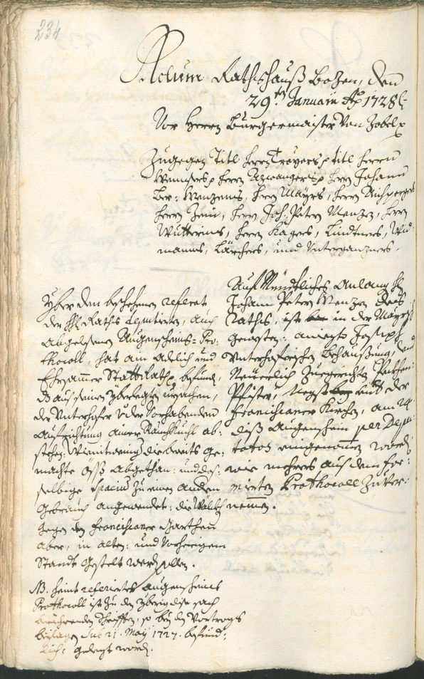 Civic Archives of Bozen-Bolzano - BOhisto Ratsprotokoll 1726/29 