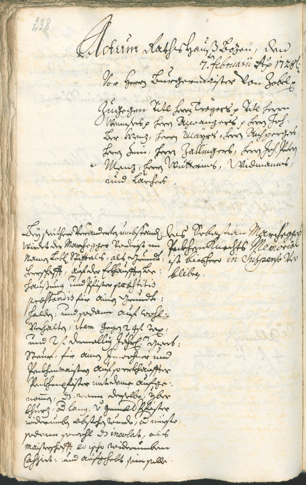 Archivio Storico della Città di Bolzano - BOhisto protocollo consiliare 1726/29 