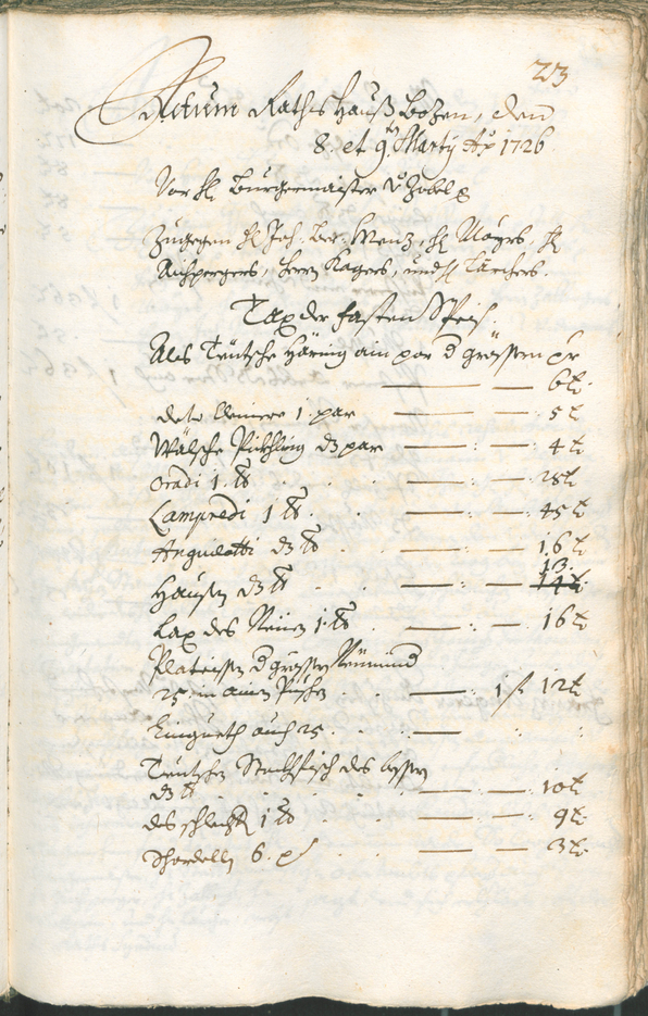 Civic Archives of Bozen-Bolzano - BOhisto Ratsprotokoll 1726/29 