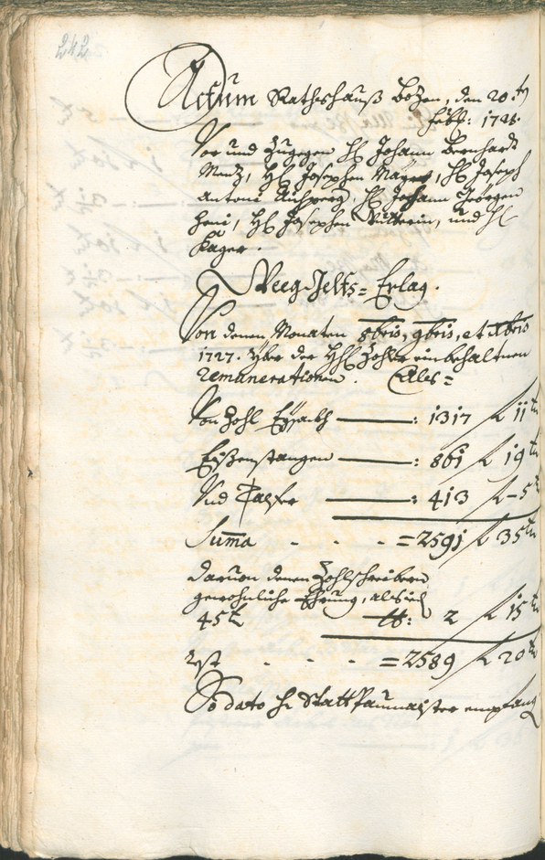 Civic Archives of Bozen-Bolzano - BOhisto Ratsprotokoll 1726/29 