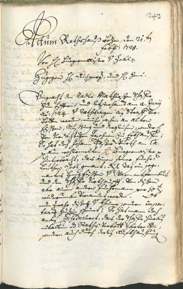 Stadtarchiv Bozen - BOhisto Ratsprotokoll 1726/29 