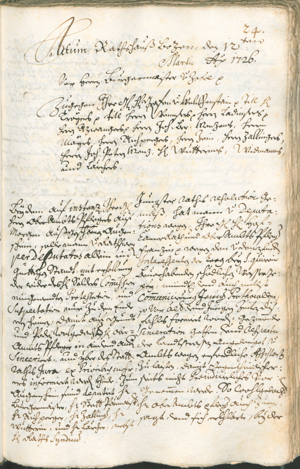 Civic Archives of Bozen-Bolzano - BOhisto Ratsprotokoll 1726/29 