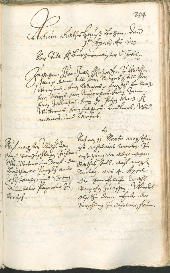 Stadtarchiv Bozen - BOhisto Ratsprotokoll 1726/29 