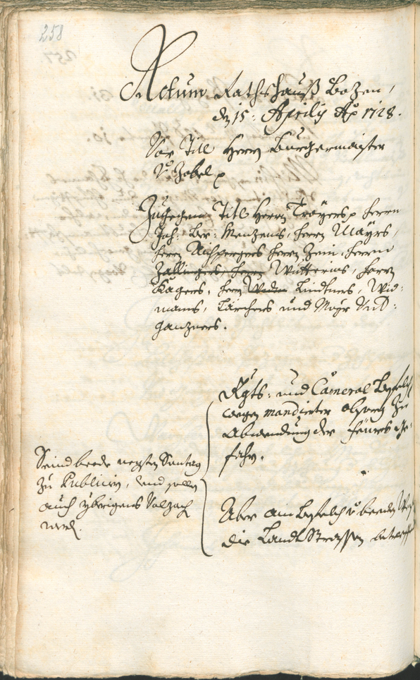 Archivio Storico della Città di Bolzano - BOhisto protocollo consiliare 1726/29 