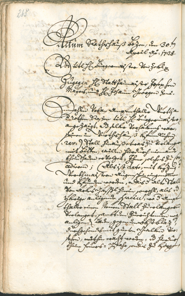 Stadtarchiv Bozen - BOhisto Ratsprotokoll 1726/29 