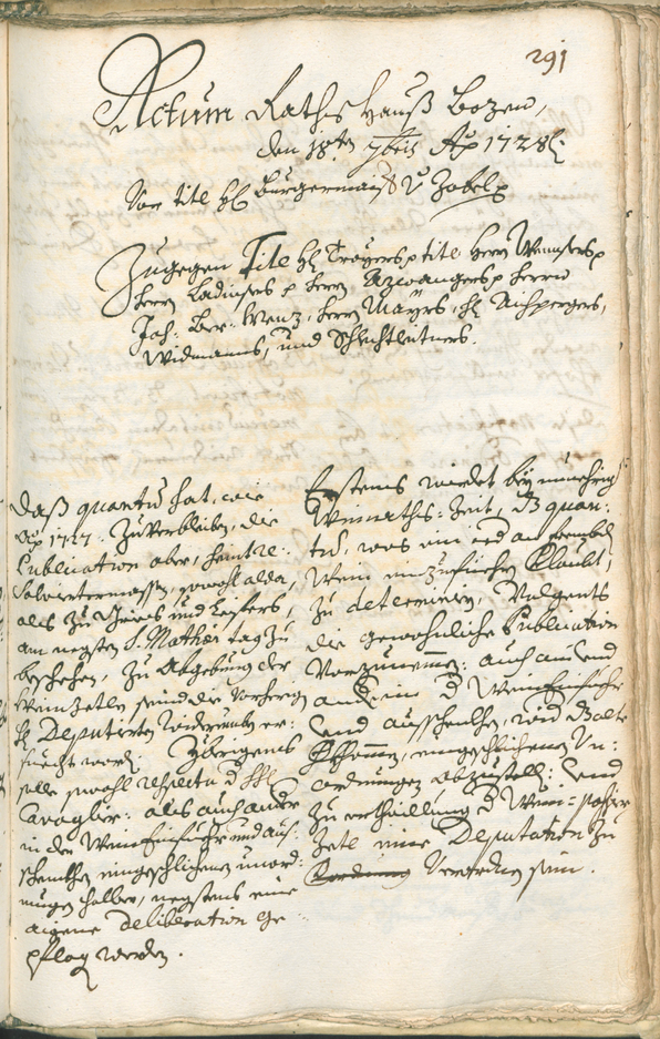 Civic Archives of Bozen-Bolzano - BOhisto Ratsprotokoll 1726/29 