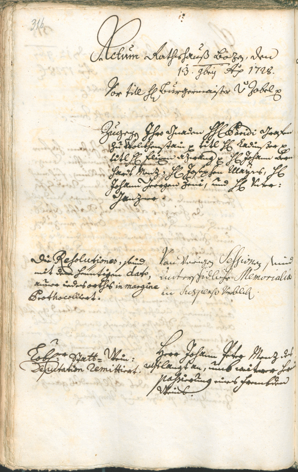 Archivio Storico della Città di Bolzano - BOhisto protocollo consiliare 1726/29 