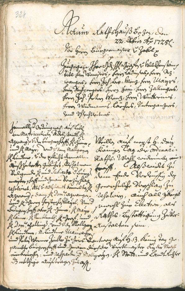 Stadtarchiv Bozen - BOhisto Ratsprotokoll 1726/29 