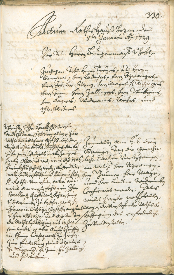 Archivio Storico della Città di Bolzano - BOhisto protocollo consiliare 1726/29 