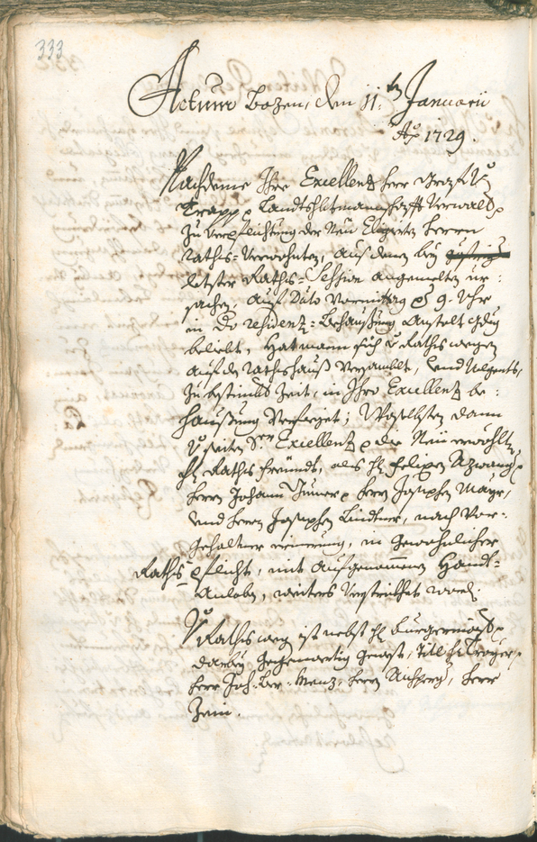 Stadtarchiv Bozen - BOhisto Ratsprotokoll 1726/29 