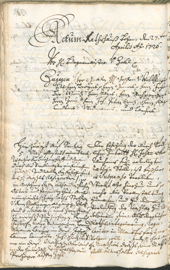 Archivio Storico della Città di Bolzano - BOhisto protocollo consiliare 1726/29 