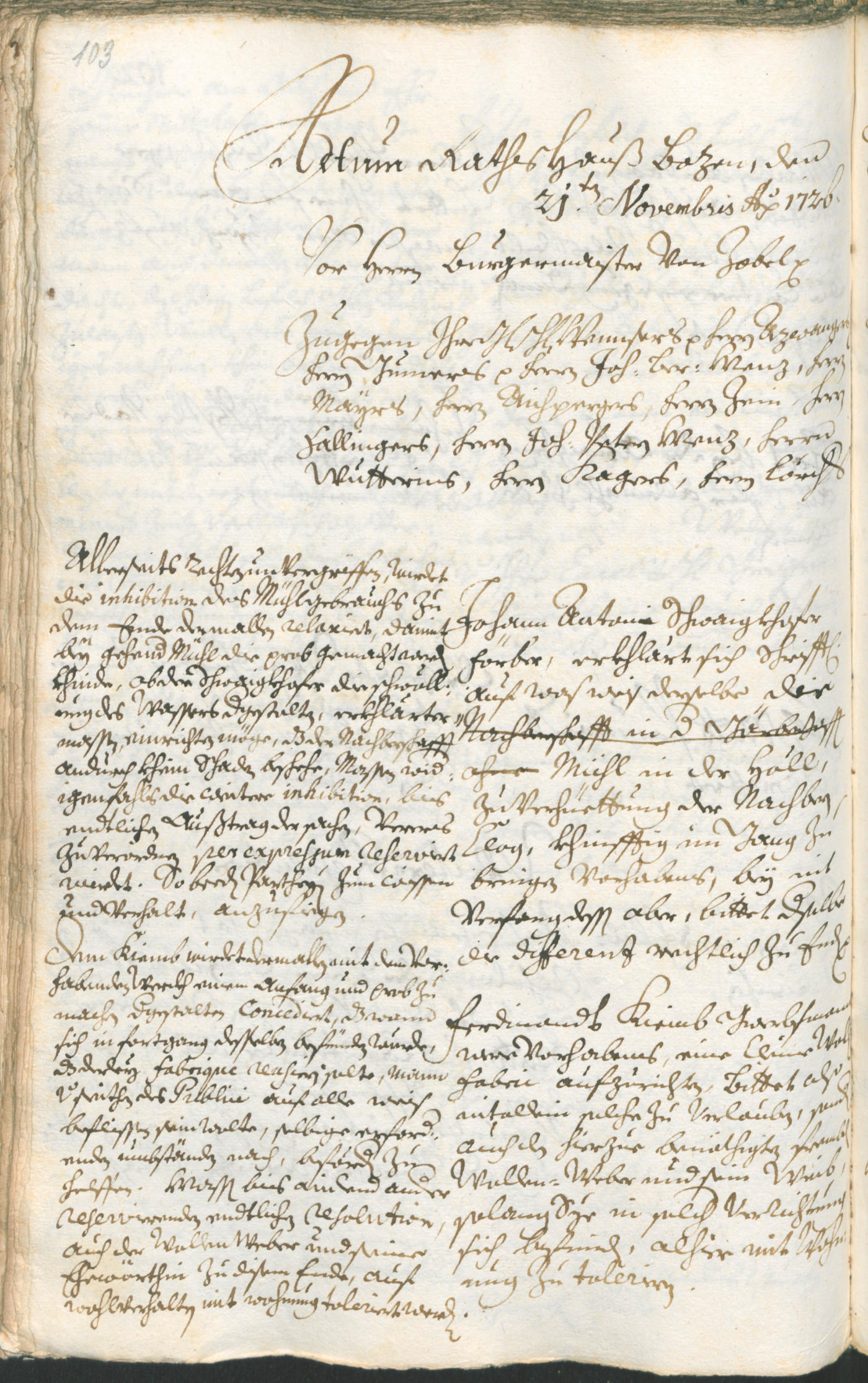Civic Archives of Bozen-Bolzano - BOhisto Ratsprotokoll 1726/29 