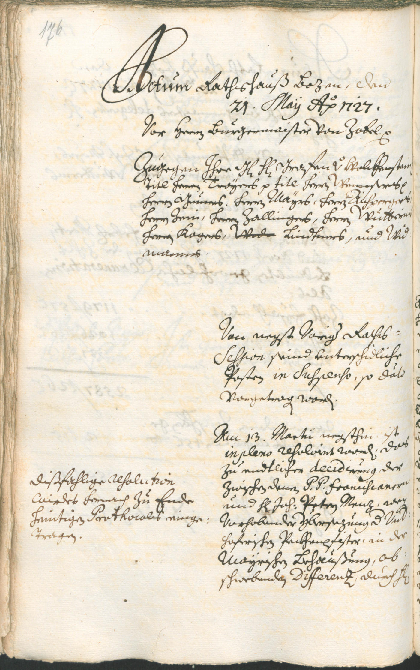 Civic Archives of Bozen-Bolzano - BOhisto Ratsprotokoll 1726/29 