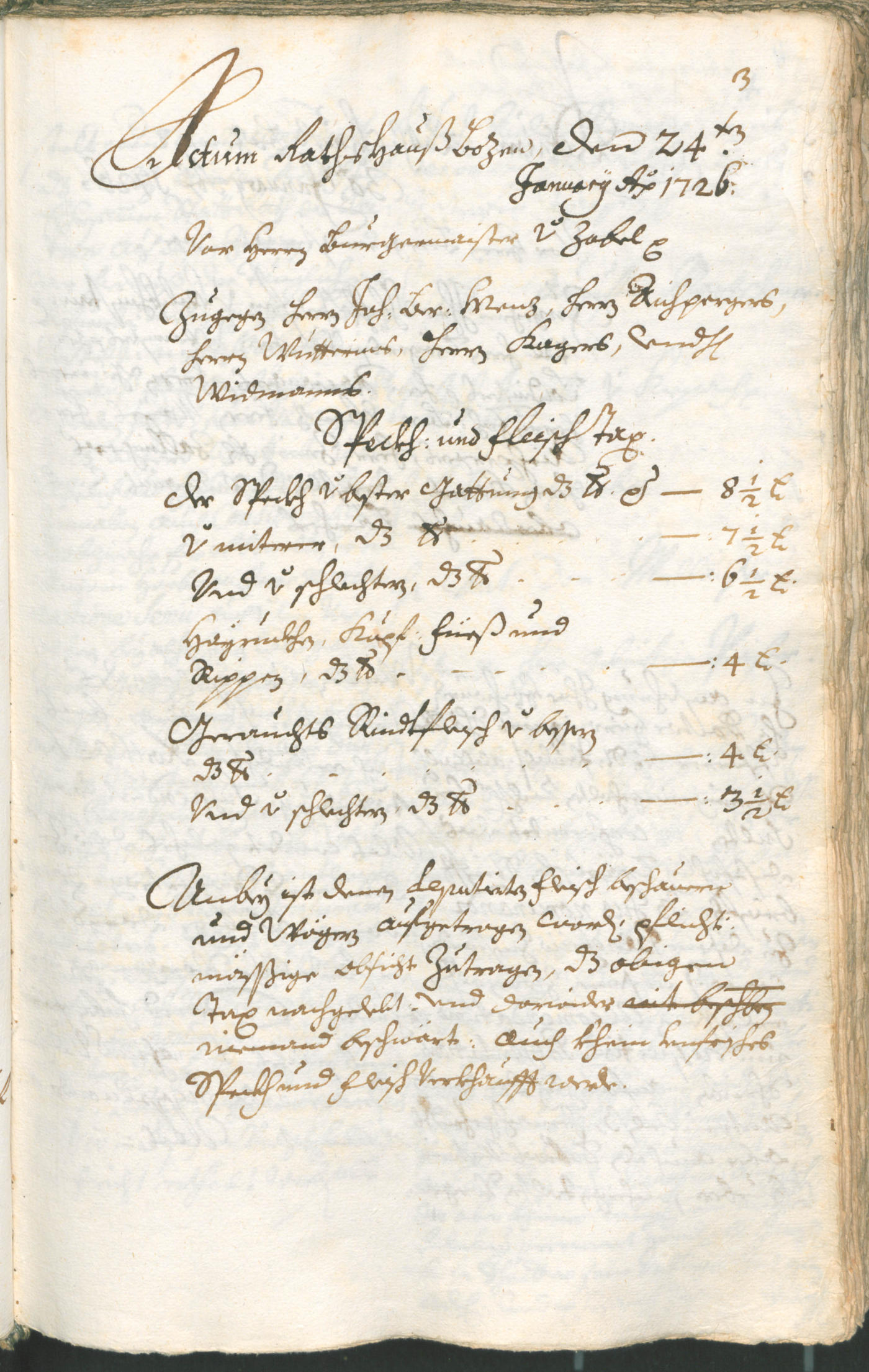 Civic Archives of Bozen-Bolzano - BOhisto Ratsprotokoll 1726/29 