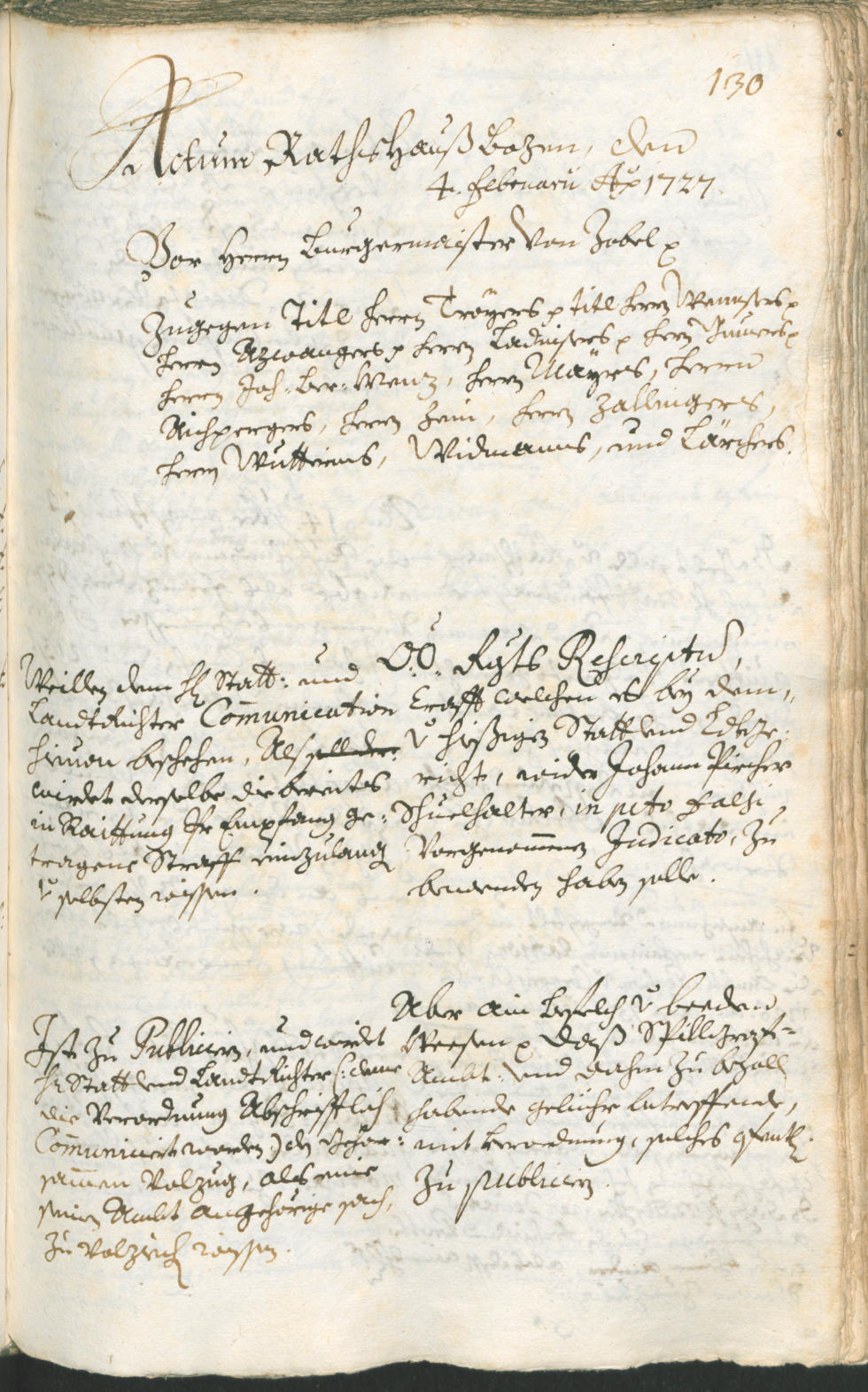 Stadtarchiv Bozen - BOhisto Ratsprotokoll 1726/29 
