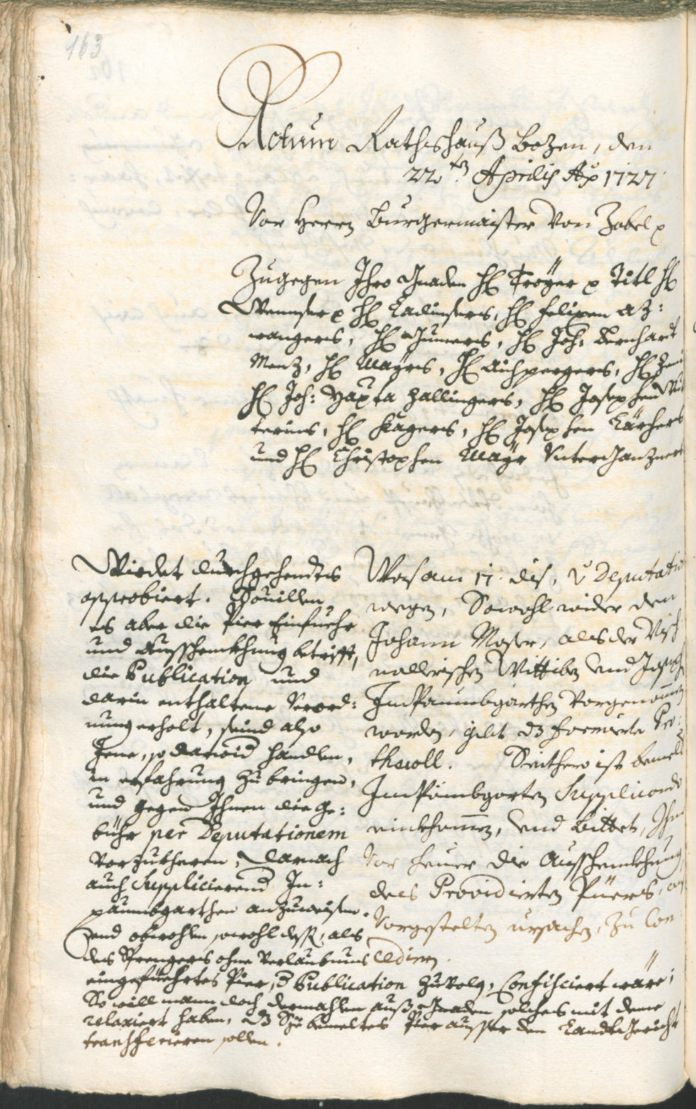 Civic Archives of Bozen-Bolzano - BOhisto Ratsprotokoll 1726/29 