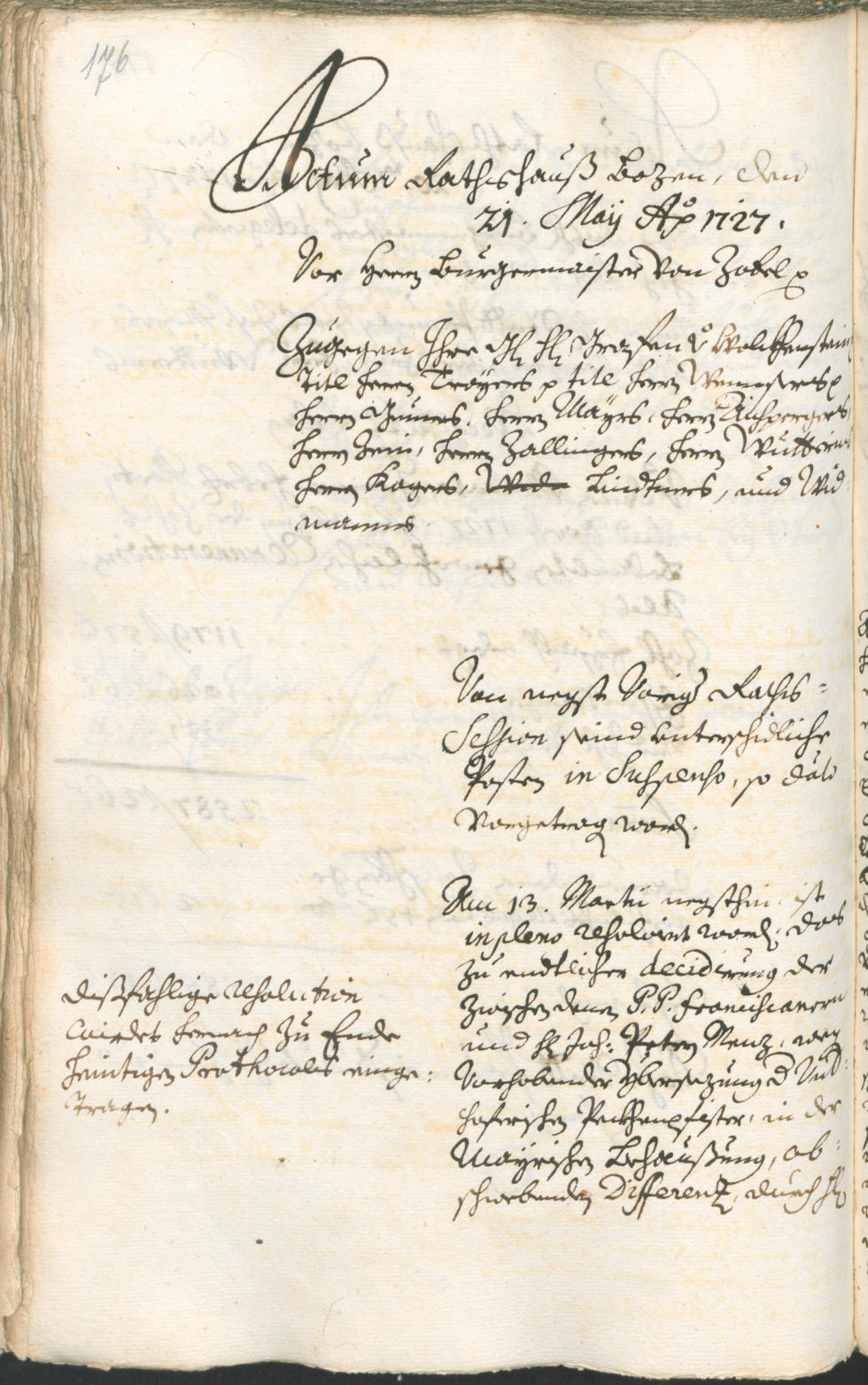 Civic Archives of Bozen-Bolzano - BOhisto Ratsprotokoll 1726/29 