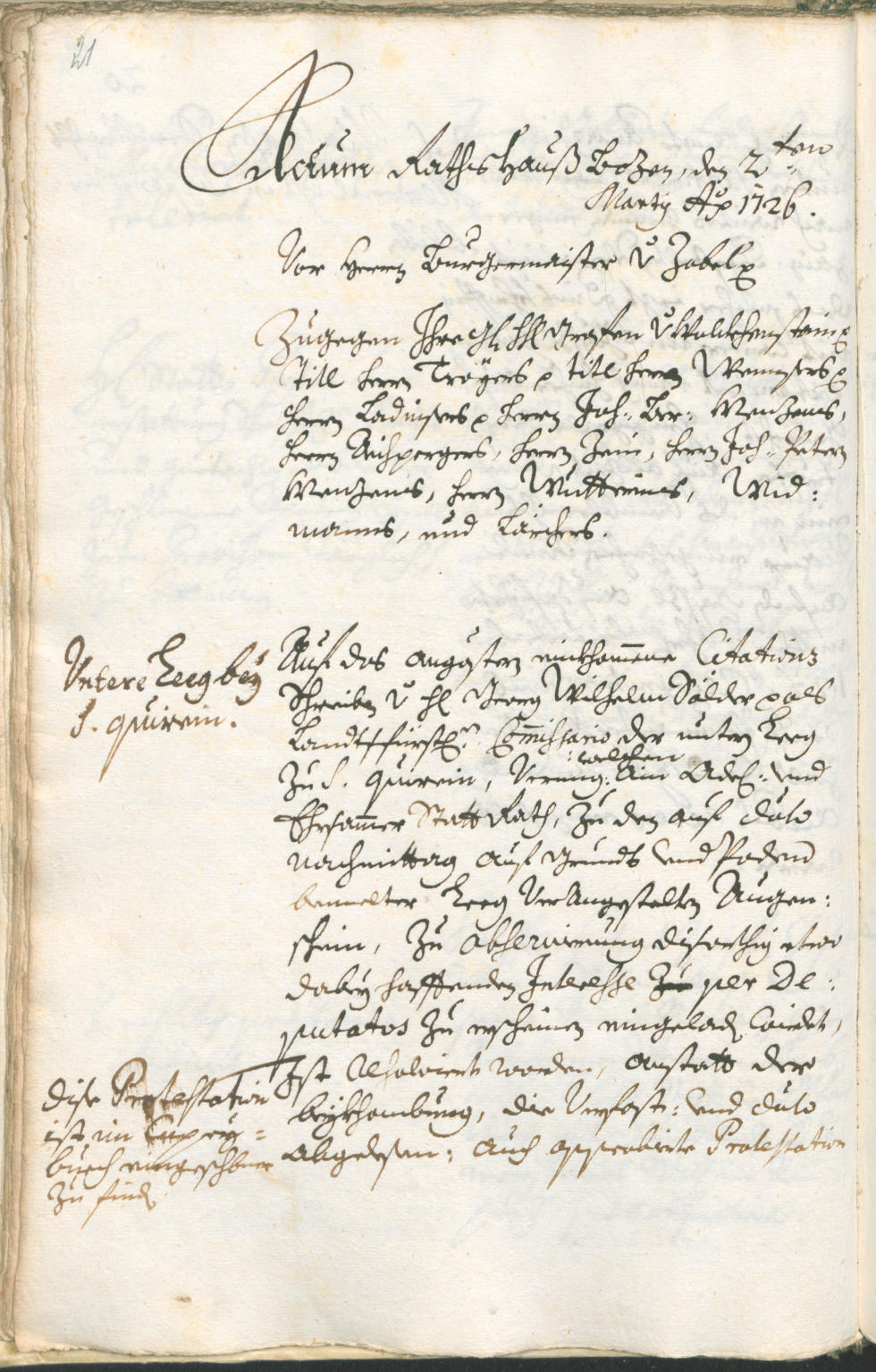 Civic Archives of Bozen-Bolzano - BOhisto Ratsprotokoll 1726/29 