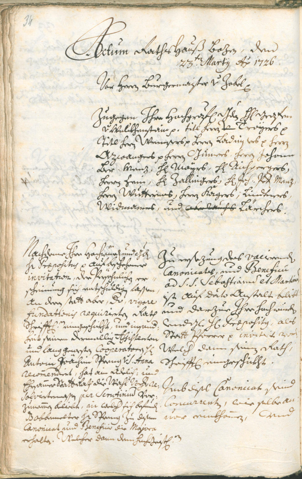 Civic Archives of Bozen-Bolzano - BOhisto Ratsprotokoll 1726/29 