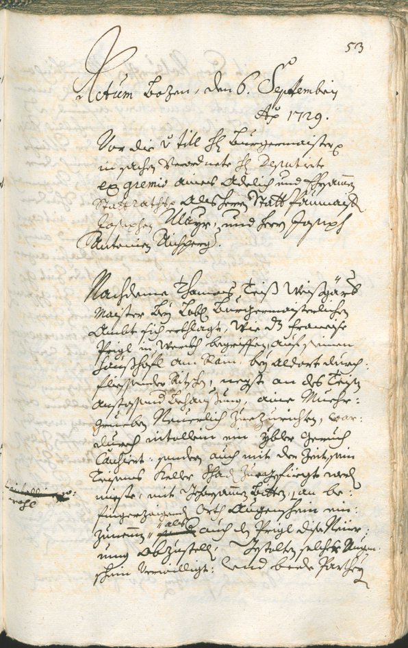 Archivio Storico della Città di Bolzano - BOhisto protocollo consiliare 1729/32 