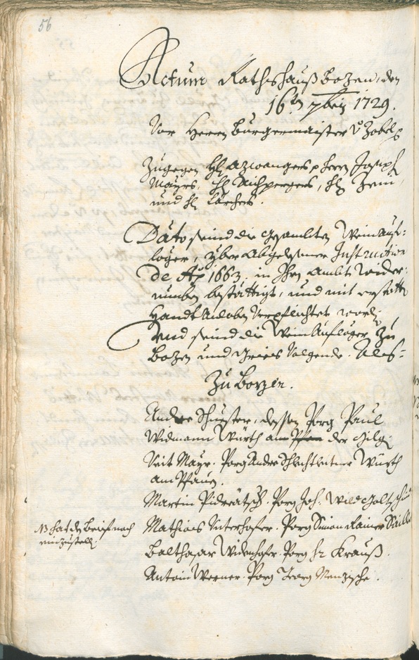 Civic Archives of Bozen-Bolzano - BOhisto Ratsprotokoll 1729/32 