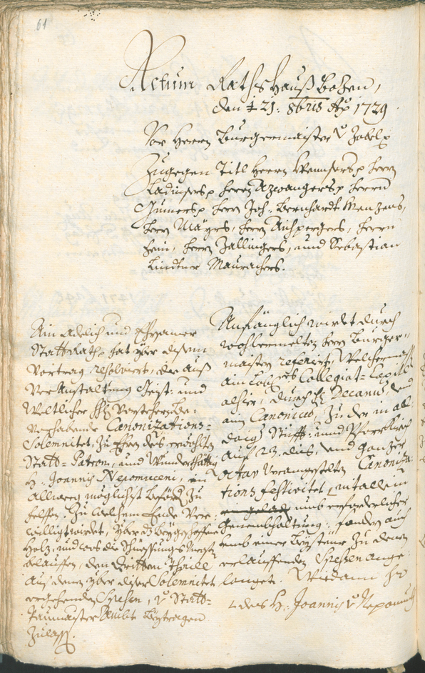 Archivio Storico della Città di Bolzano - BOhisto protocollo consiliare 1729/32 