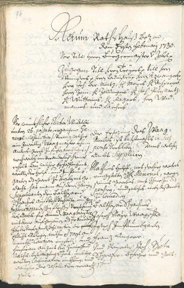 Archivio Storico della Città di Bolzano - BOhisto protocollo consiliare 1729/32 