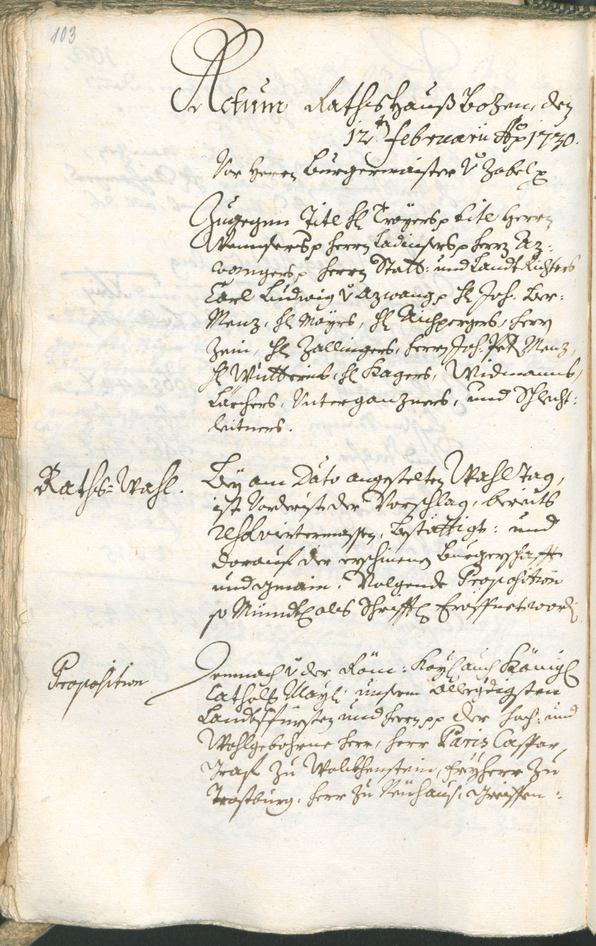 Stadtarchiv Bozen - BOhisto Ratsprotokoll 1729/32 