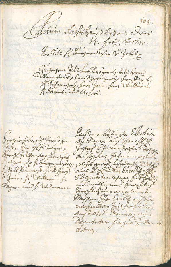 Stadtarchiv Bozen - BOhisto Ratsprotokoll 1729/32 