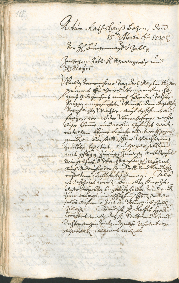 Archivio Storico della Città di Bolzano - BOhisto protocollo consiliare 1729/32 