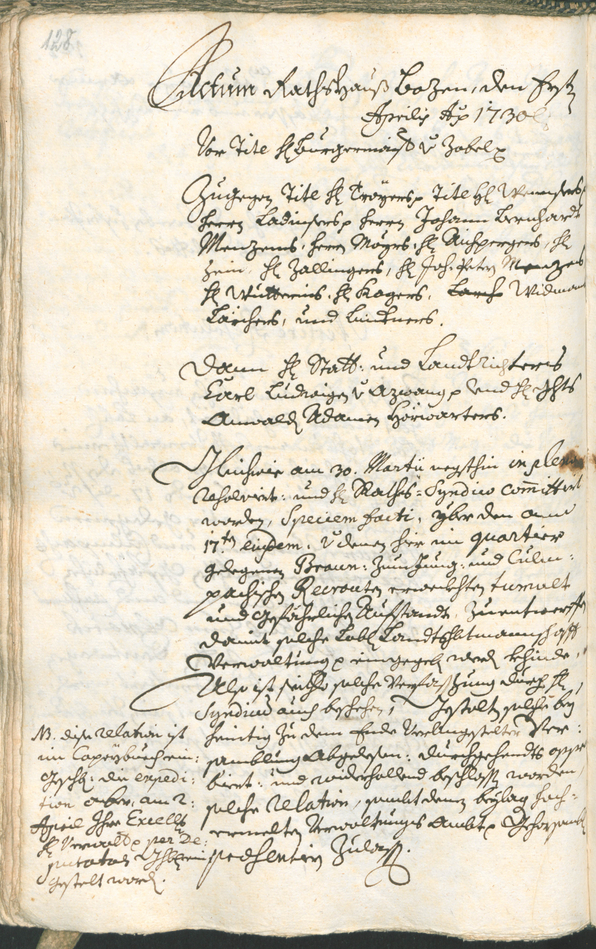 Stadtarchiv Bozen - BOhisto Ratsprotokoll 1729/32 