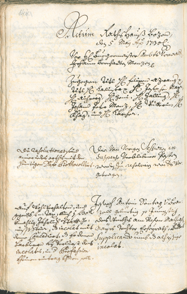 Civic Archives of Bozen-Bolzano - BOhisto Ratsprotokoll 1729/32 