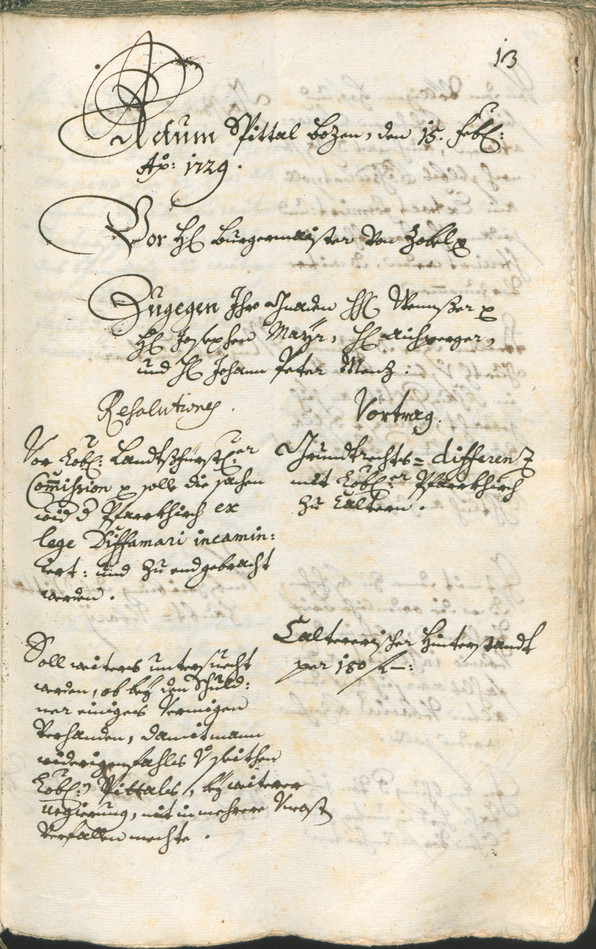 Archivio Storico della Città di Bolzano - BOhisto protocollo consiliare 1729/32 