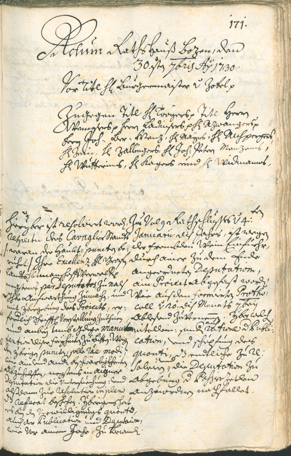 Archivio Storico della Città di Bolzano - BOhisto protocollo consiliare 1729/32 