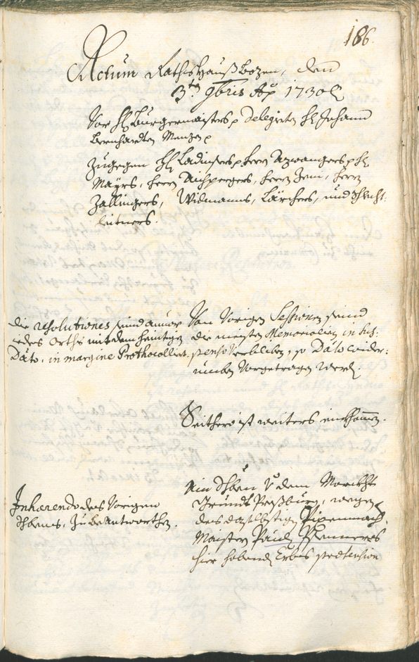 Stadtarchiv Bozen - BOhisto Ratsprotokoll 1729/32 