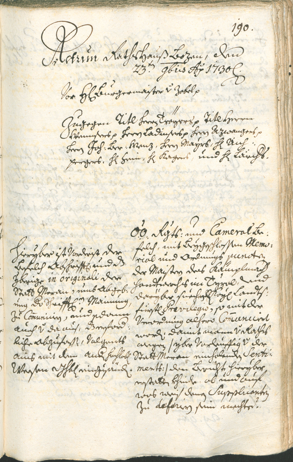 Archivio Storico della Città di Bolzano - BOhisto protocollo consiliare 1729/32 