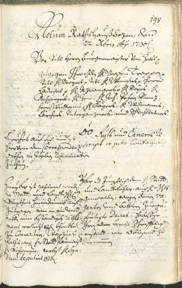 Archivio Storico della Città di Bolzano - BOhisto protocollo consiliare 1729/32 