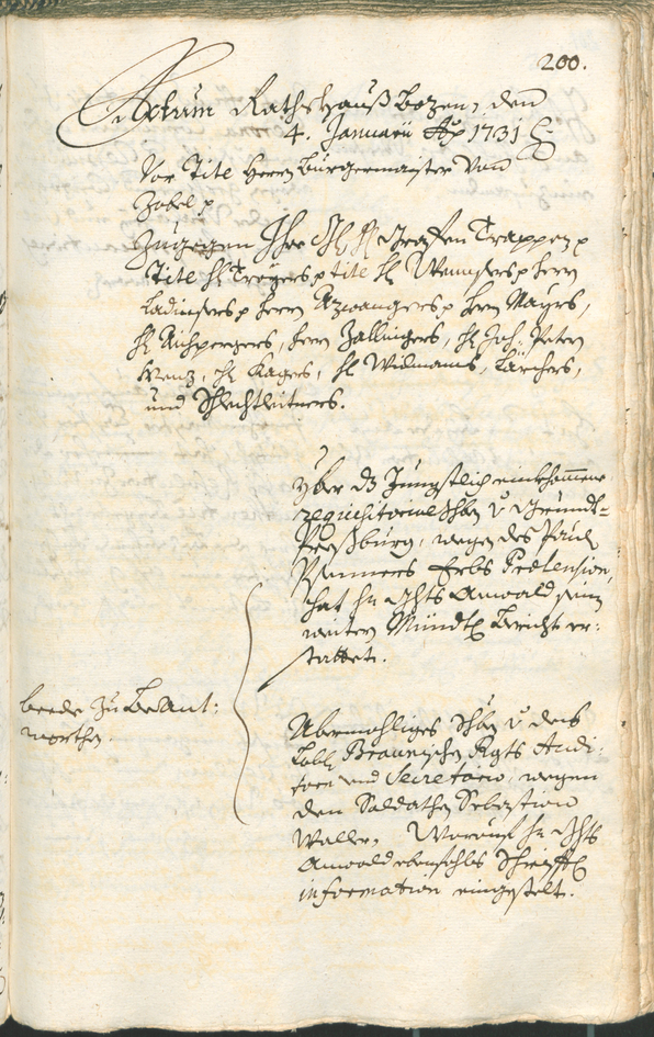 Civic Archives of Bozen-Bolzano - BOhisto Ratsprotokoll 1729/32 