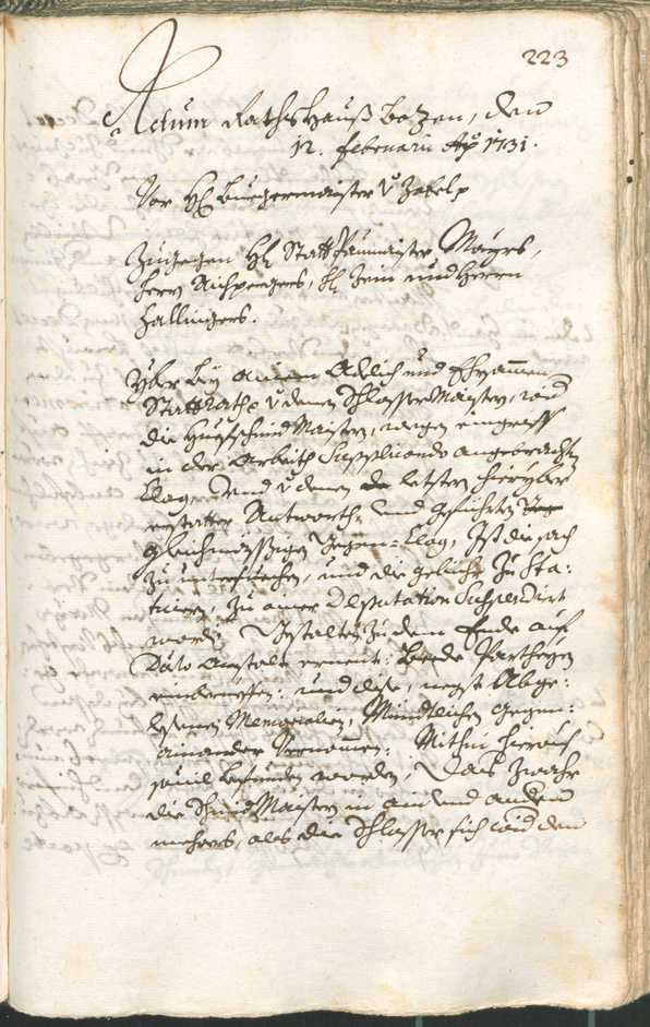 Archivio Storico della Città di Bolzano - BOhisto protocollo consiliare 1729/32 