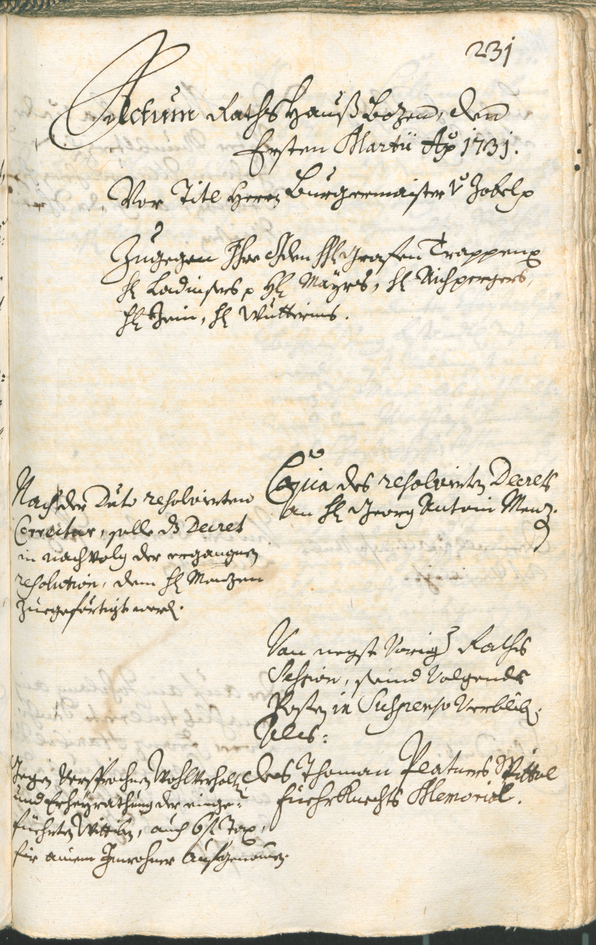 Stadtarchiv Bozen - BOhisto Ratsprotokoll 1729/32 