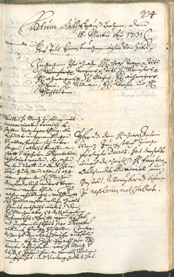 Archivio Storico della Città di Bolzano - BOhisto protocollo consiliare 1729/32 