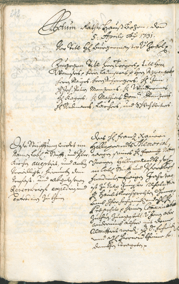 Archivio Storico della Città di Bolzano - BOhisto protocollo consiliare 1729/32 