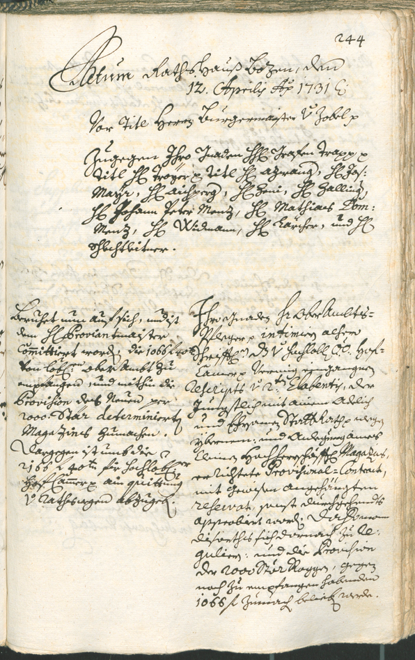 Archivio Storico della Città di Bolzano - BOhisto protocollo consiliare 1729/32 