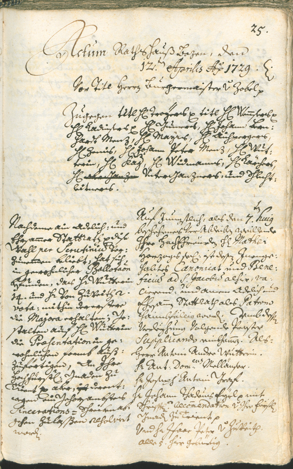 Archivio Storico della Città di Bolzano - BOhisto protocollo consiliare 1729/32 