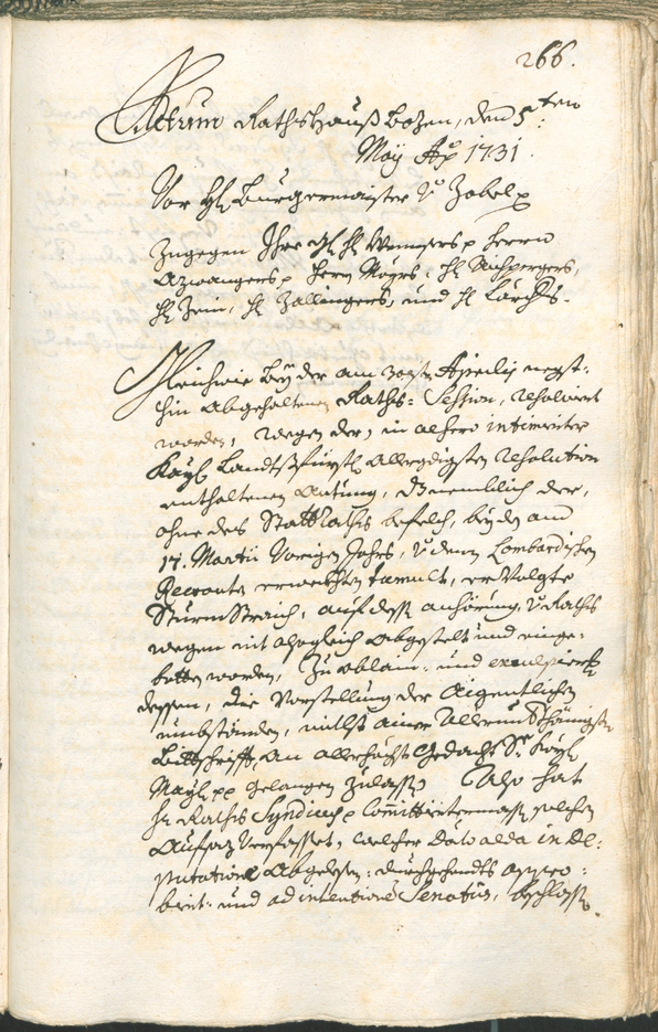 Archivio Storico della Città di Bolzano - BOhisto protocollo consiliare 1729/32 