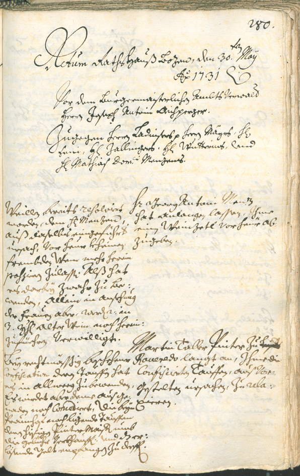 Archivio Storico della Città di Bolzano - BOhisto protocollo consiliare 1729/32 