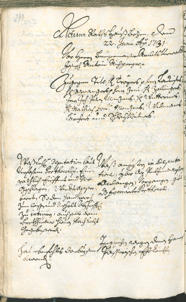 Civic Archives of Bozen-Bolzano - BOhisto Ratsprotokoll 1729/32 