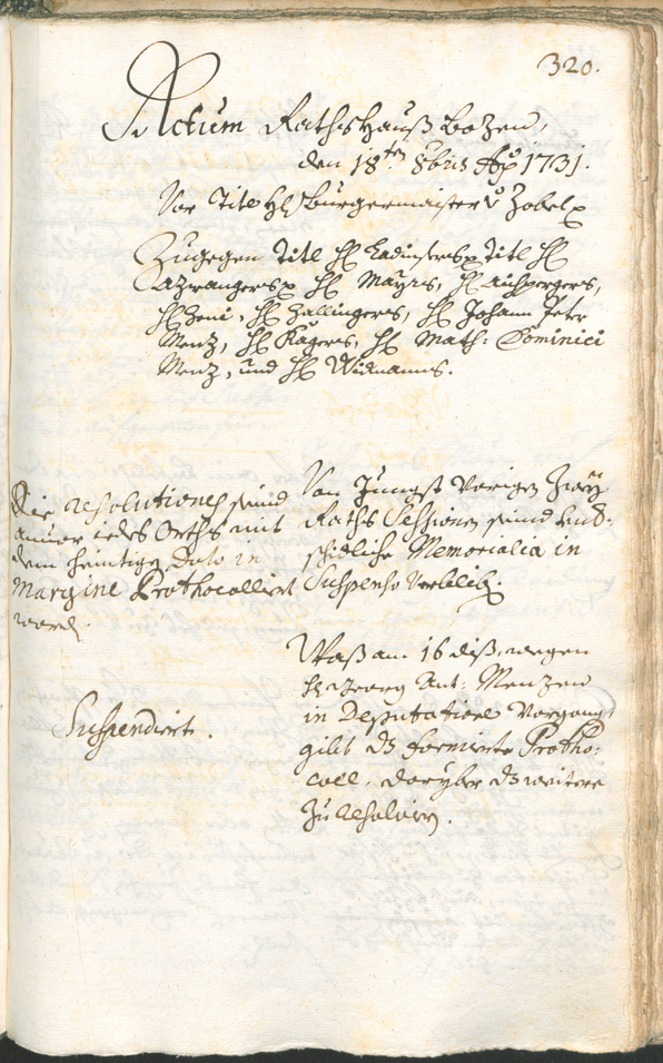 Civic Archives of Bozen-Bolzano - BOhisto Ratsprotokoll 1729/32 