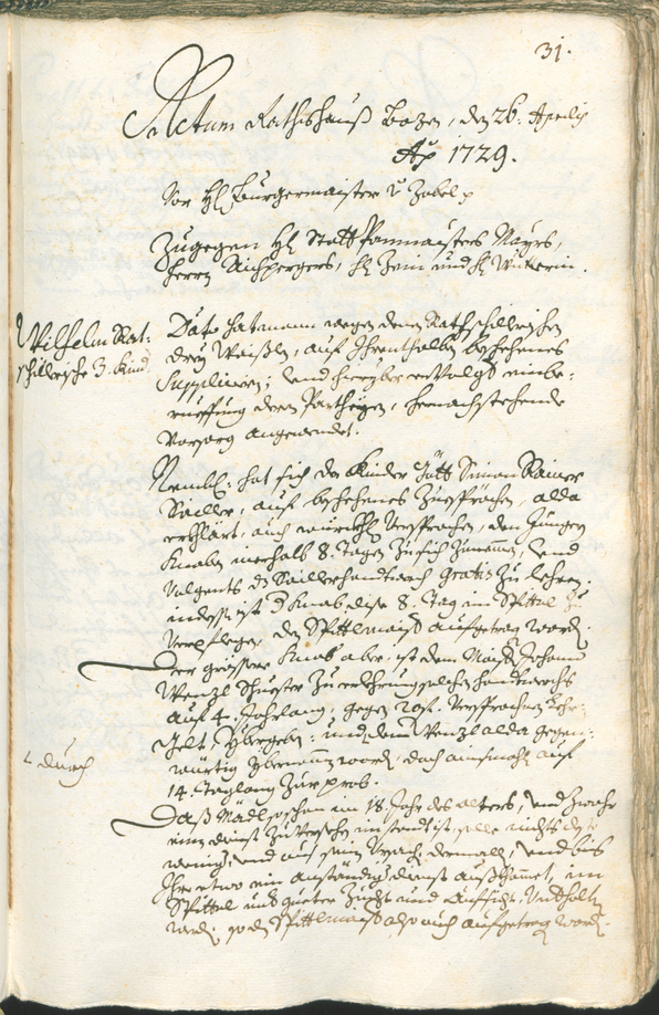 Archivio Storico della Città di Bolzano - BOhisto protocollo consiliare 1729/32 